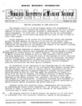 Marine Resource Information Bulletin, Vol. 3, No. 1 by Virginia Sea Grant and Virginia Institute of Marine Science